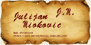 Julijan Mioković vizit kartica
